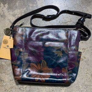 Patricia Nash Peruvian Painting Leather Floral Crossbody Bag NWT